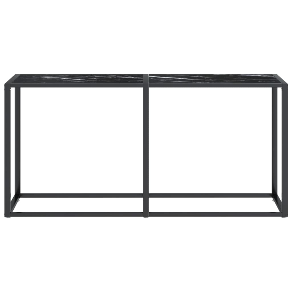 Konsollbord svart marmor 160x35x75,5 cm herdet glass