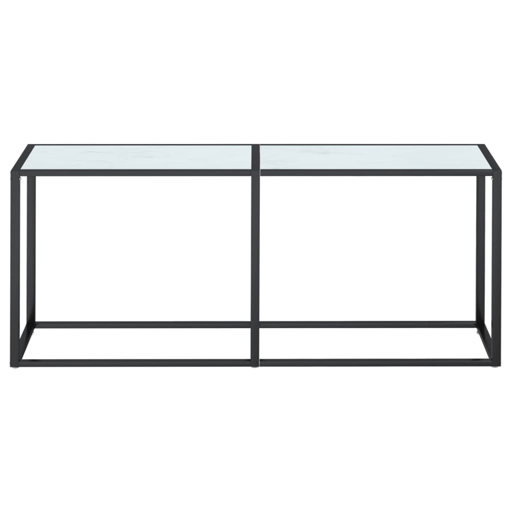 Konsollbord hvit marmor 180x35x75,5 cm herdet glass