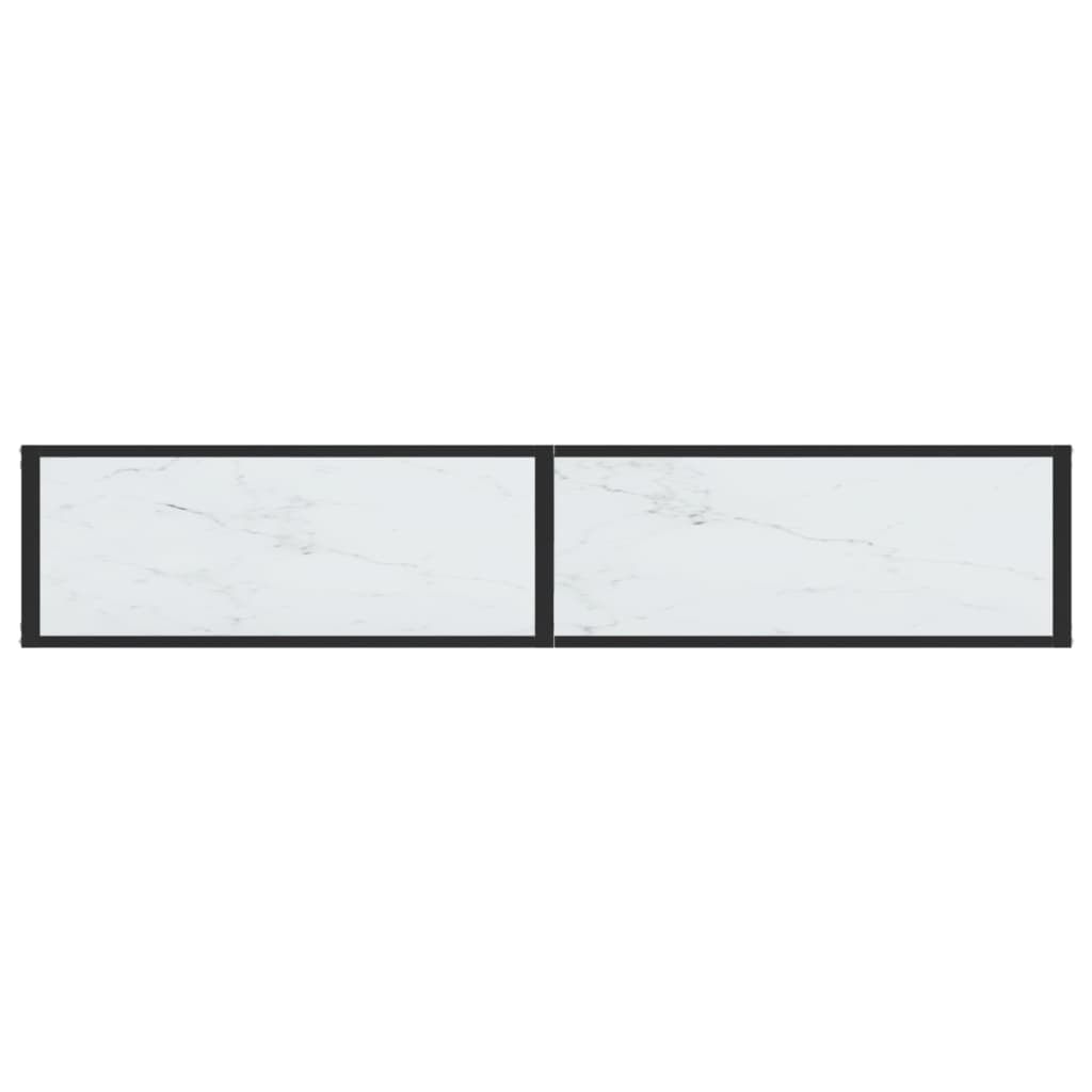 Konsollbord hvit marmor 180x35x75,5 cm herdet glass