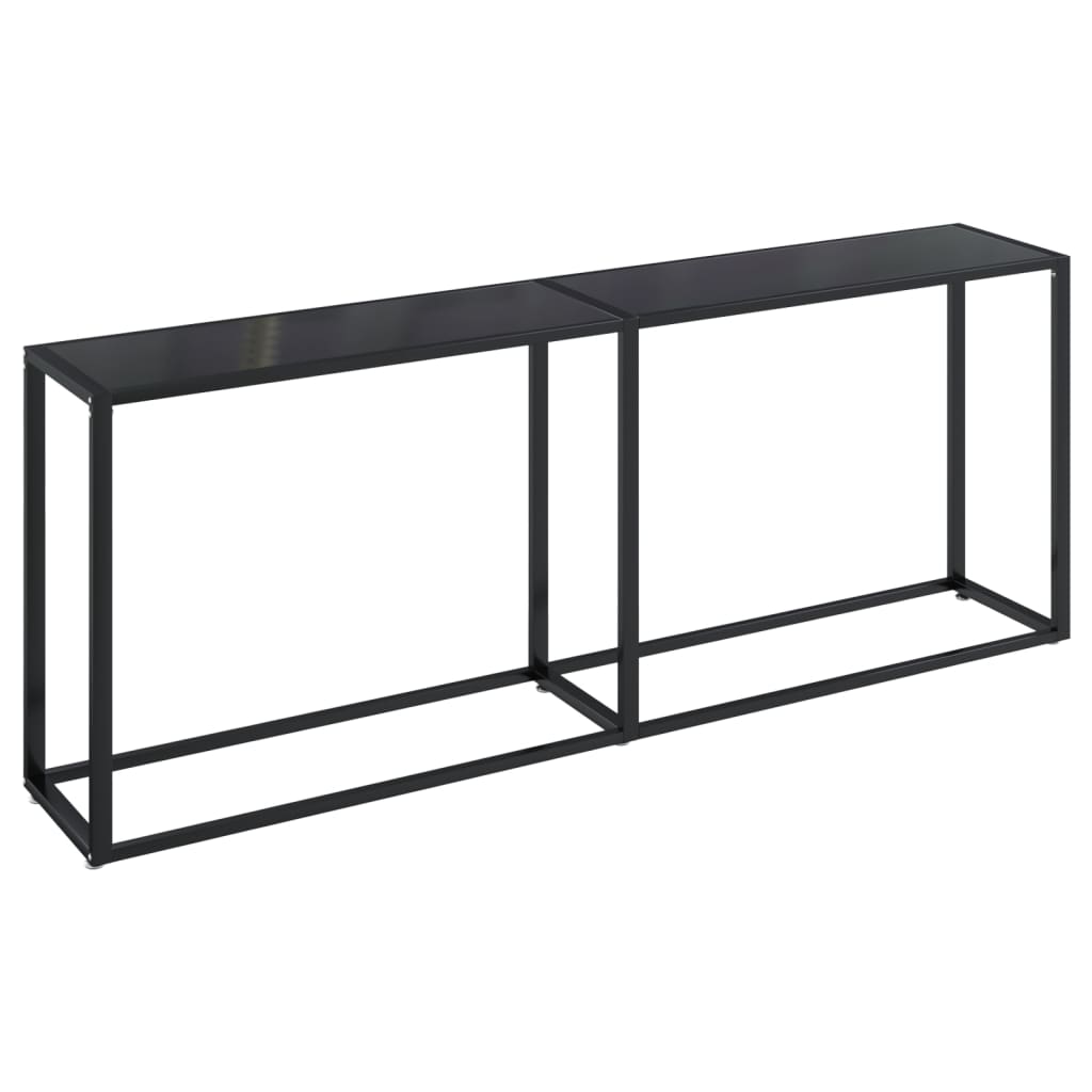 Konsollbord svart 200x35x75,5 cm herdet glass