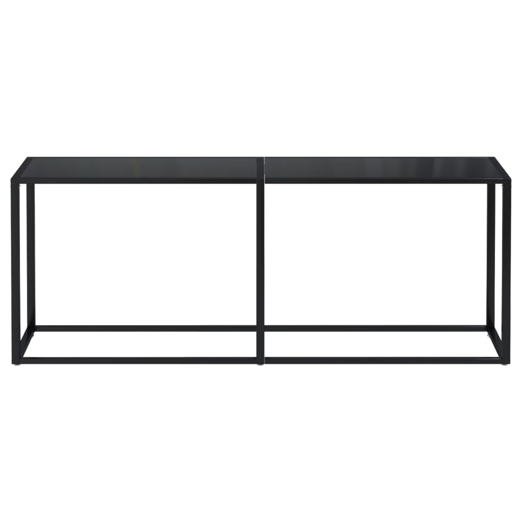 Konsollbord svart 200x35x75,5 cm herdet glass