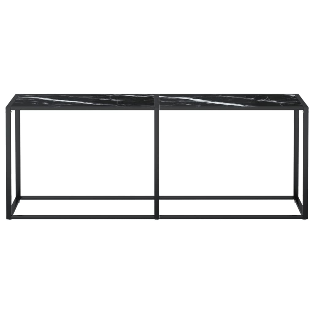 Konsollbord svart marmor 200x35x75,5 cm herdet glass