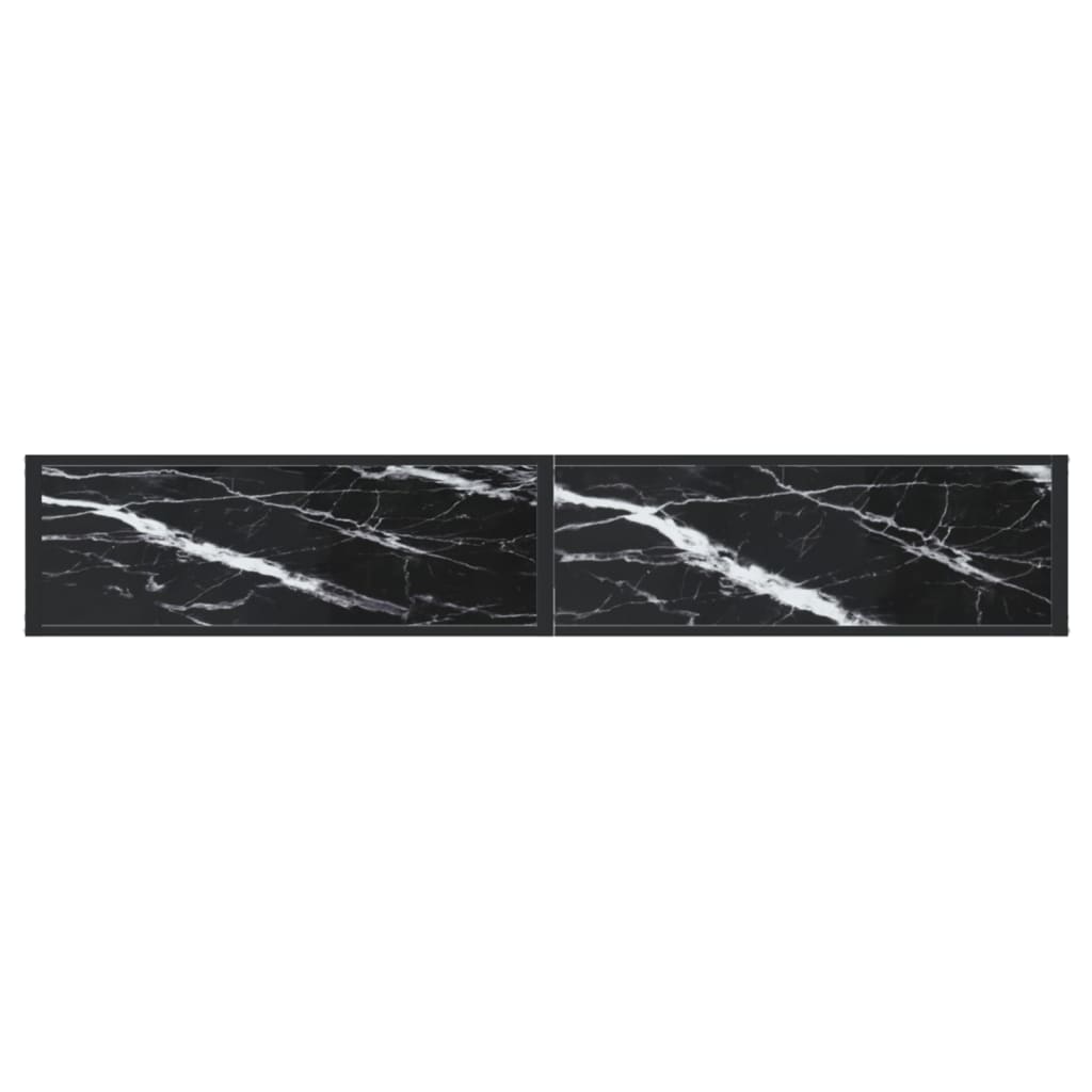Konsollbord svart marmor 200x35x75,5 cm herdet glass