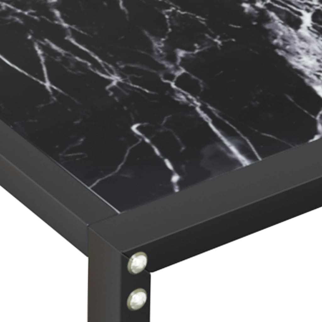 Konsollbord svart marmor 200x35x75,5 cm herdet glass