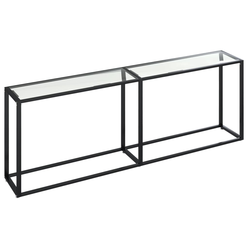 Konsollbord gjennomsiktig 220x35x75,5 cm herdet glass