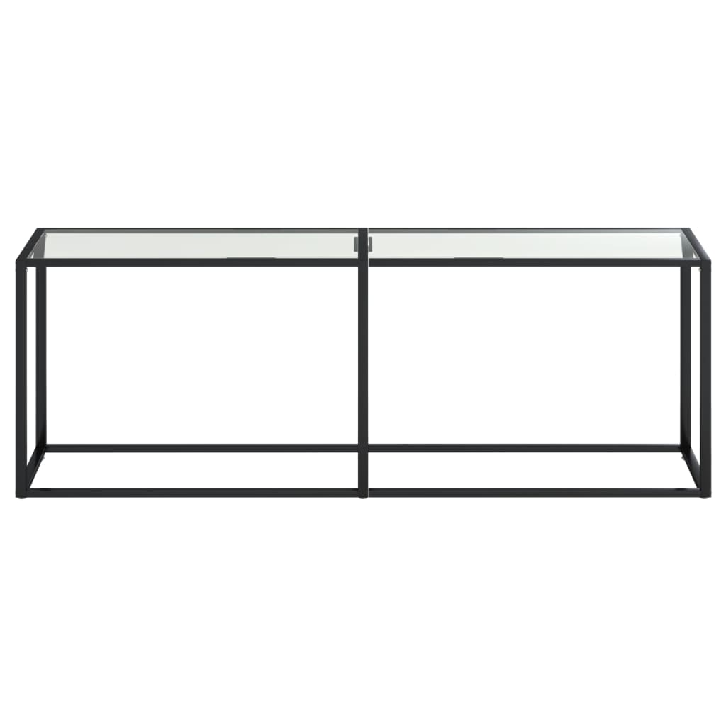 Konsollbord gjennomsiktig 220x35x75,5 cm herdet glass