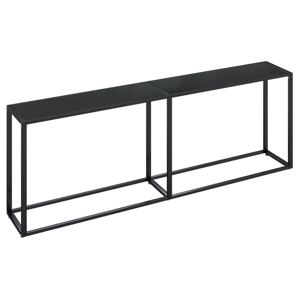 Konsollbord svart 220x35x75,5 cm herdet glass