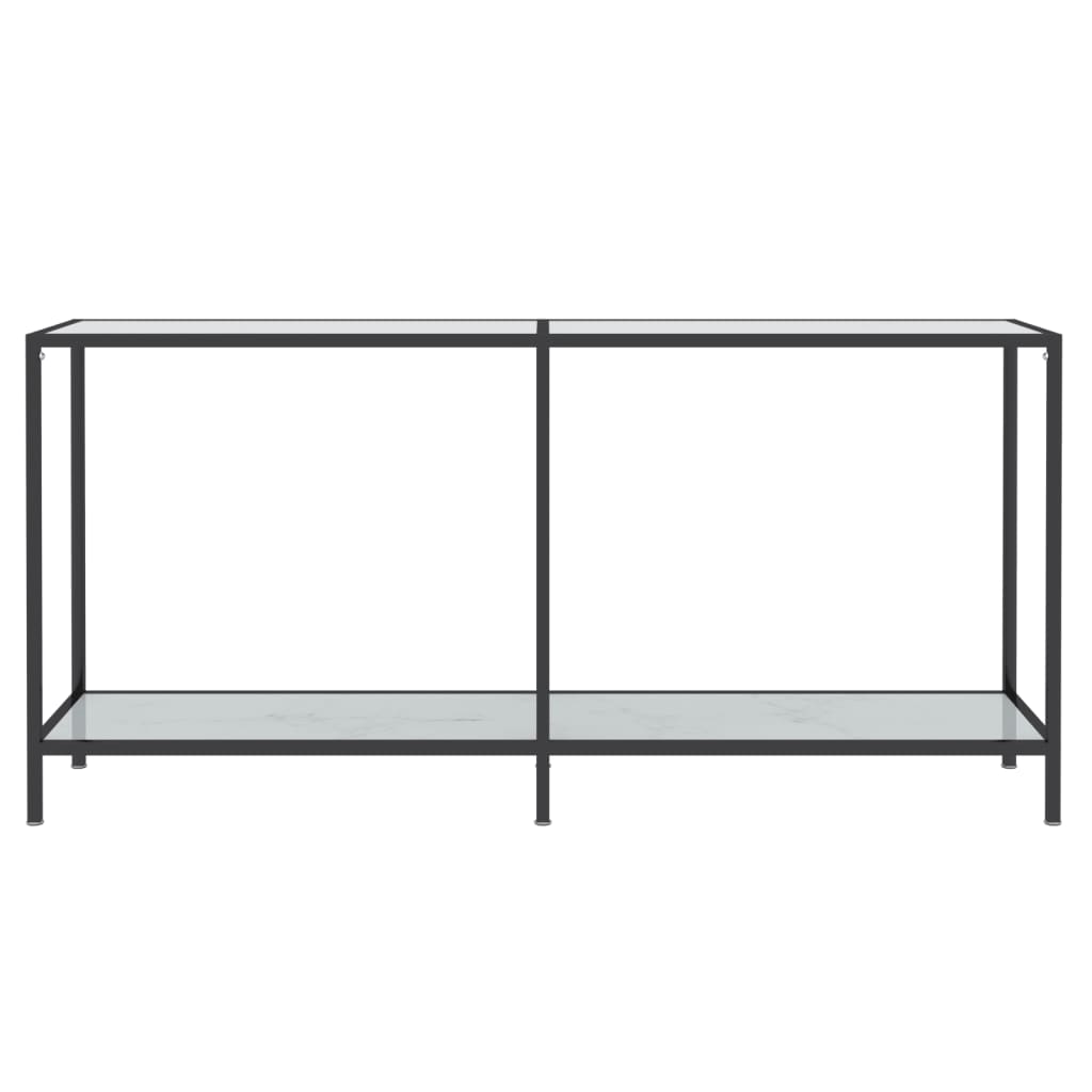 Konsollbord hvit 160x35x75,5 cm herdet glass