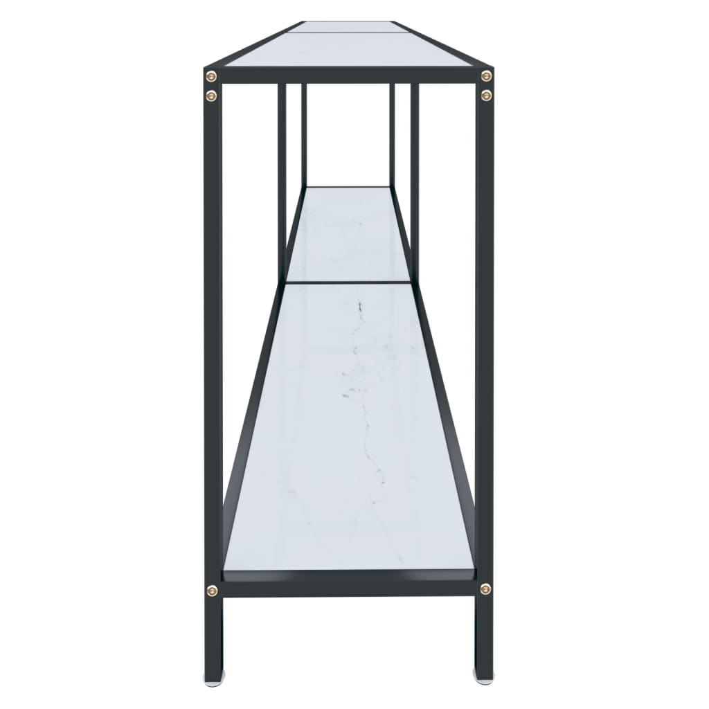 Konsollbord hvit 200x35x75,5 cm herdet glass