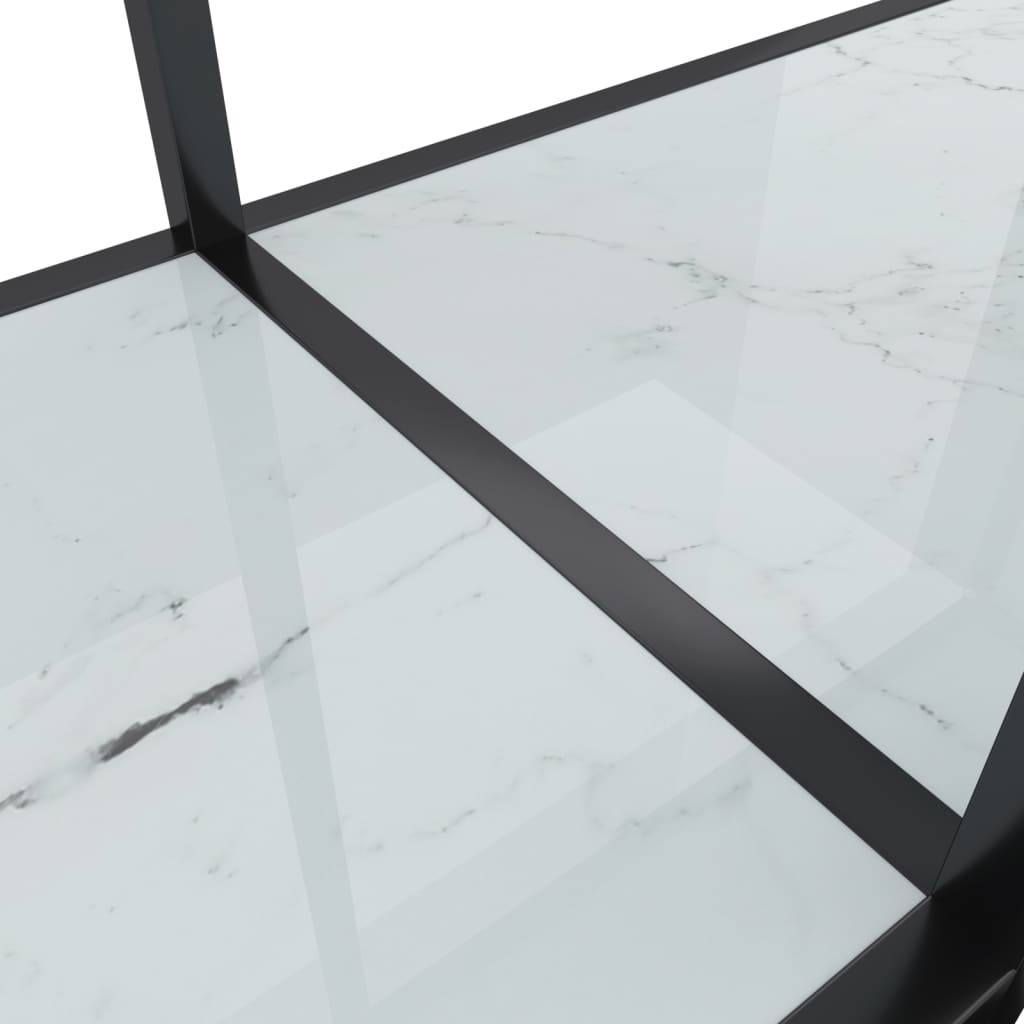 Konsollbord hvit 200x35x75,5 cm herdet glass