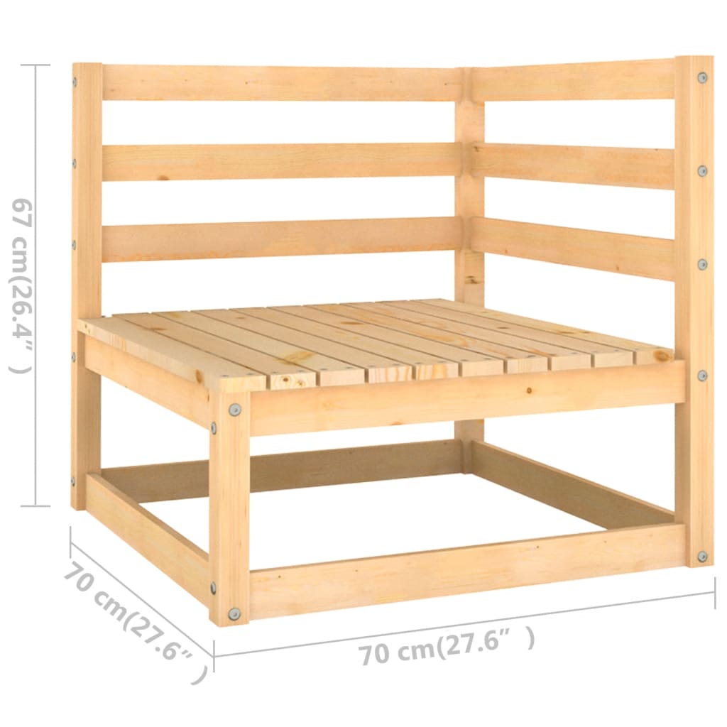 Hagesofa med puter 3-seters heltre furu