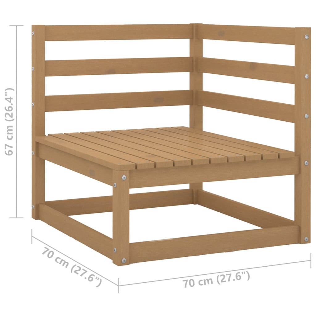 Hagesofa med puter 3-seters heltre furu