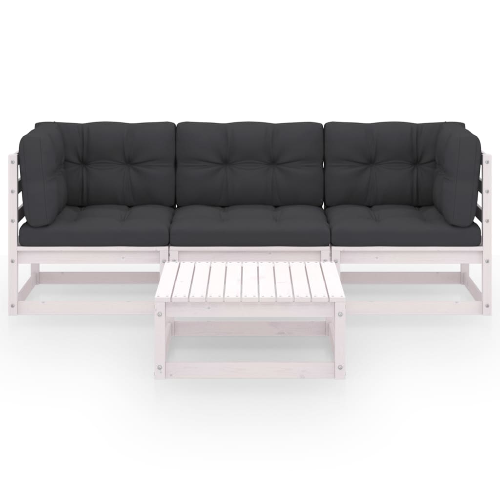 Hagesofagruppe med puter 4 deler heltre furu