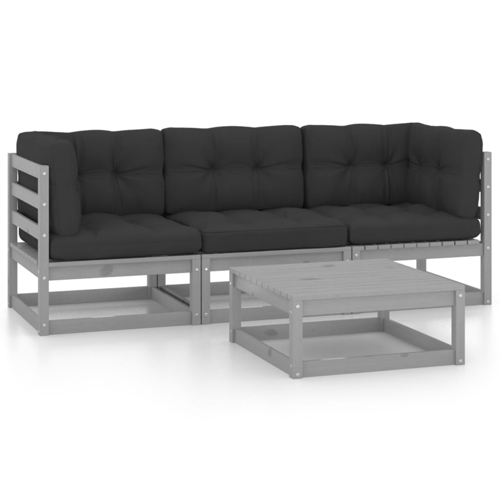 Hagesofagruppe med puter 4 deler heltre furu
