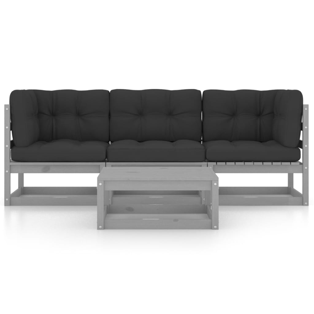 Hagesofagruppe med puter 4 deler heltre furu