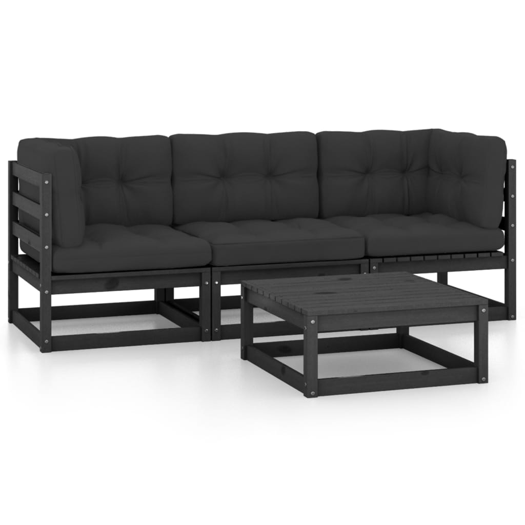 Hagesofagruppe med puter 4 deler heltre furu