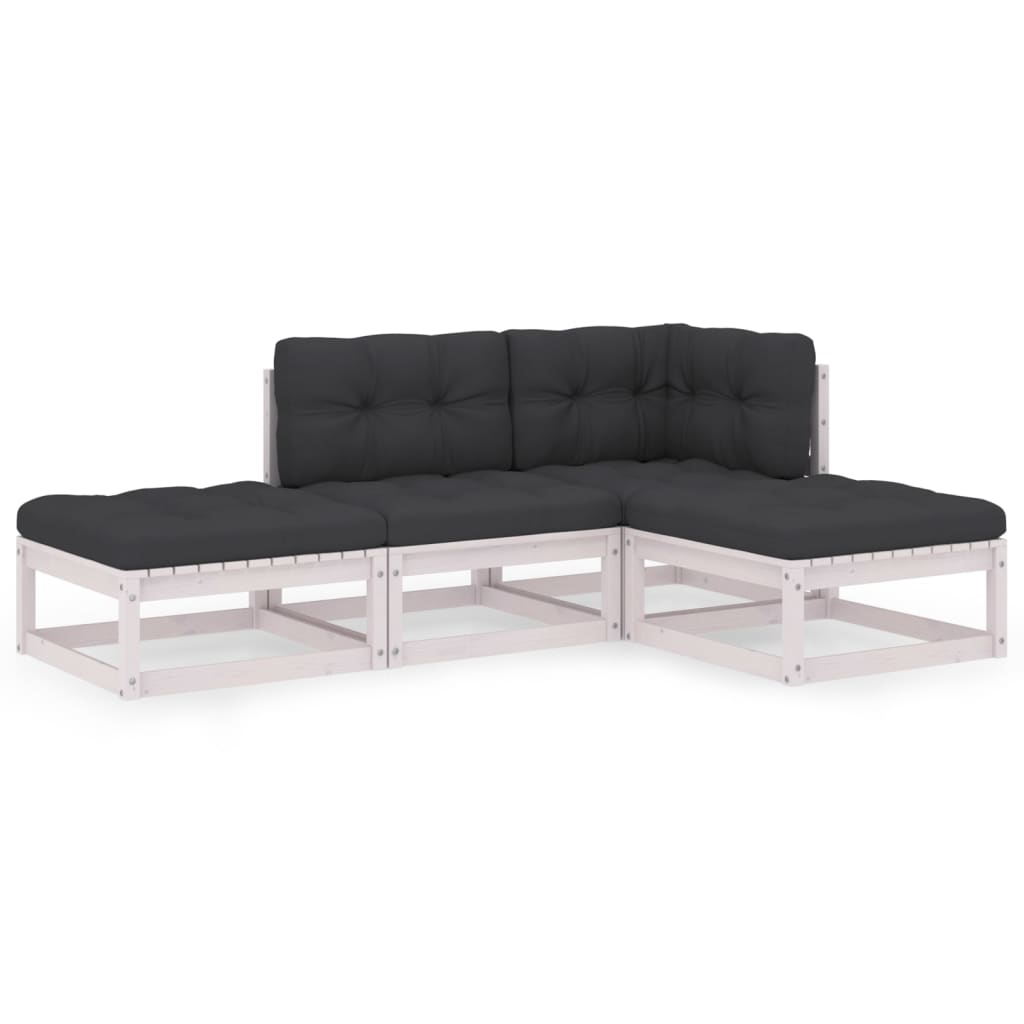 Hagesofagruppe med puter 4 deler heltre furu