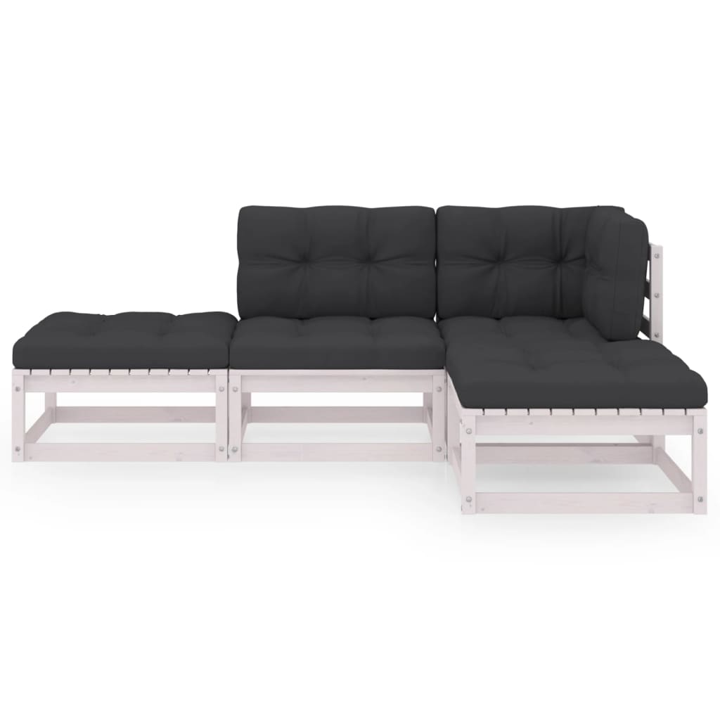 Hagesofagruppe med puter 4 deler heltre furu