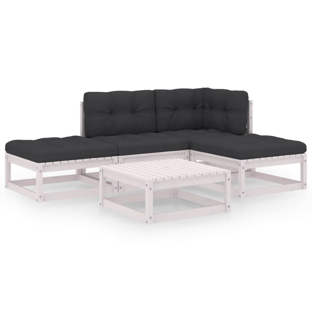 Hagesofagruppe med puter 5 deler heltre furu