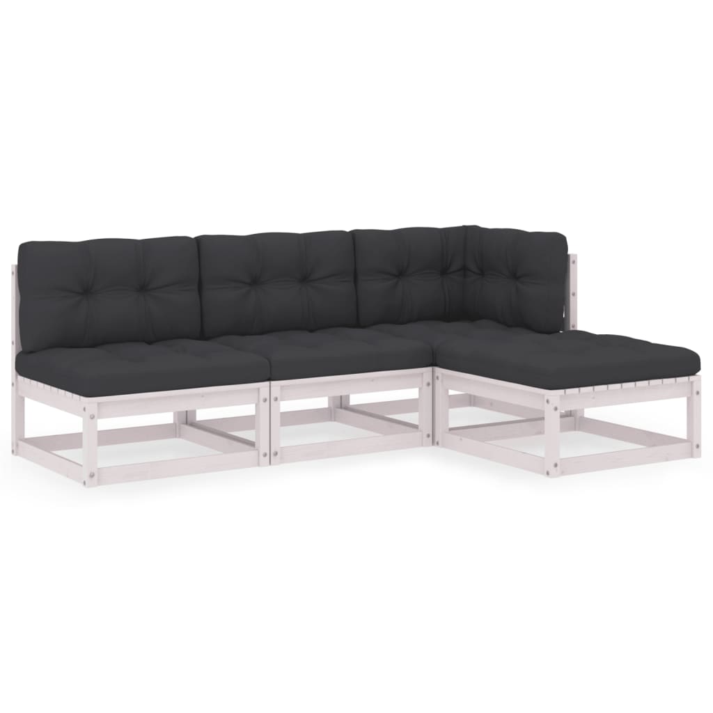 Hagesofagruppe med puter 4 deler heltre furu