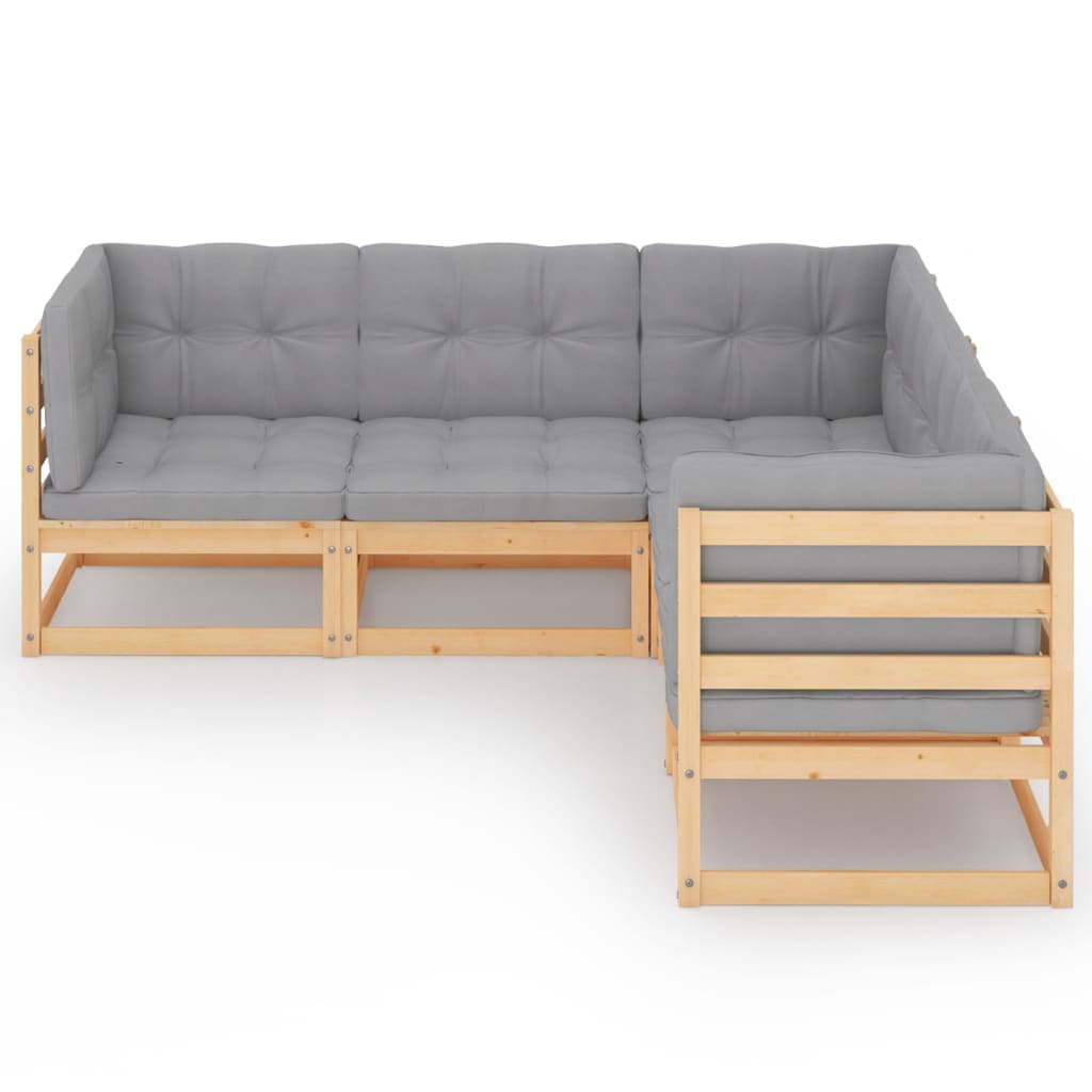 Hagesofagruppe med puter 5 deler heltre furu