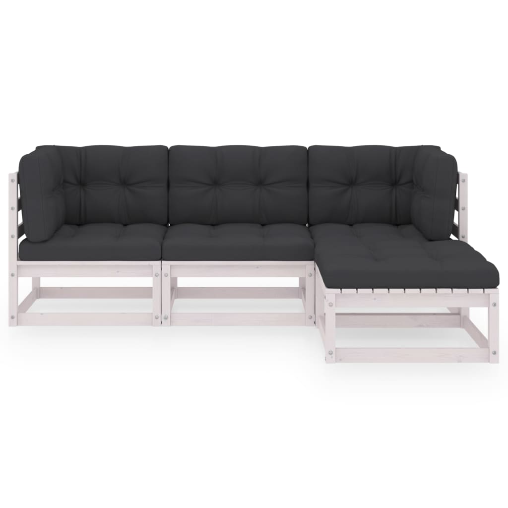 Hagesofagruppe med puter 4 deler heltre furu