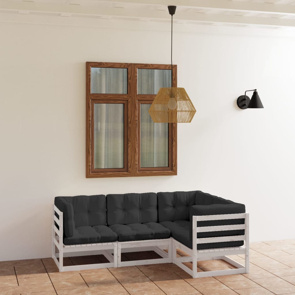 Hagesofagruppe med puter 4 deler heltre furu