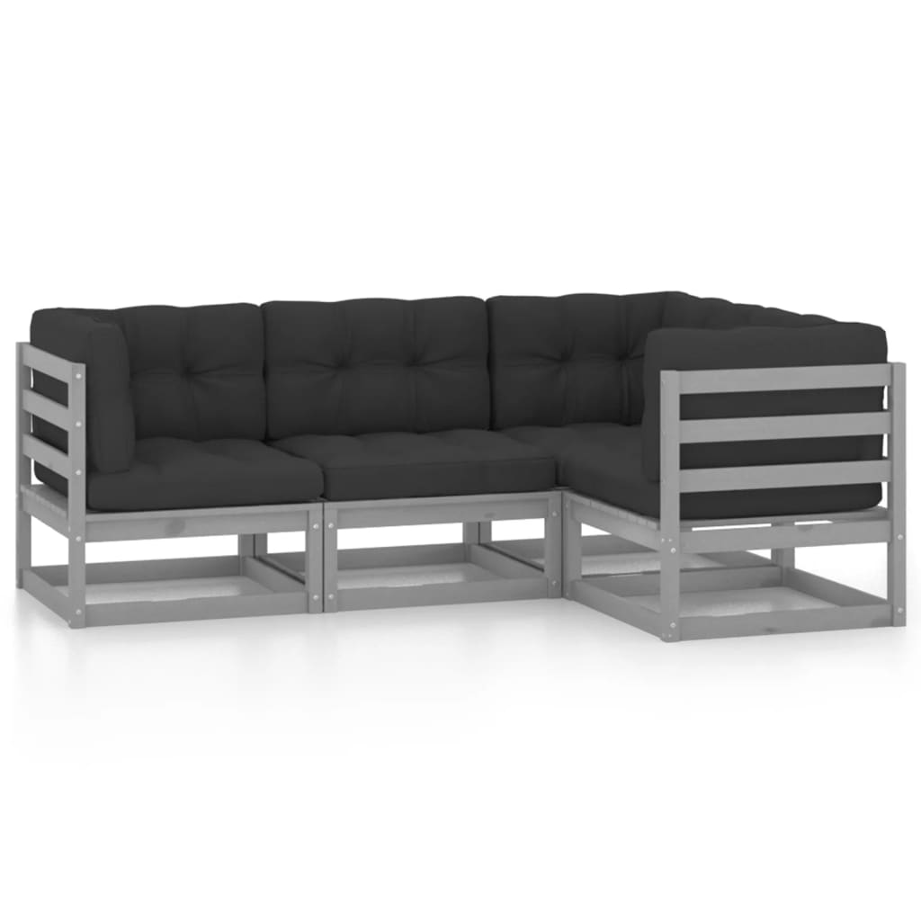 Hagesofagruppe med puter 4 deler heltre furu