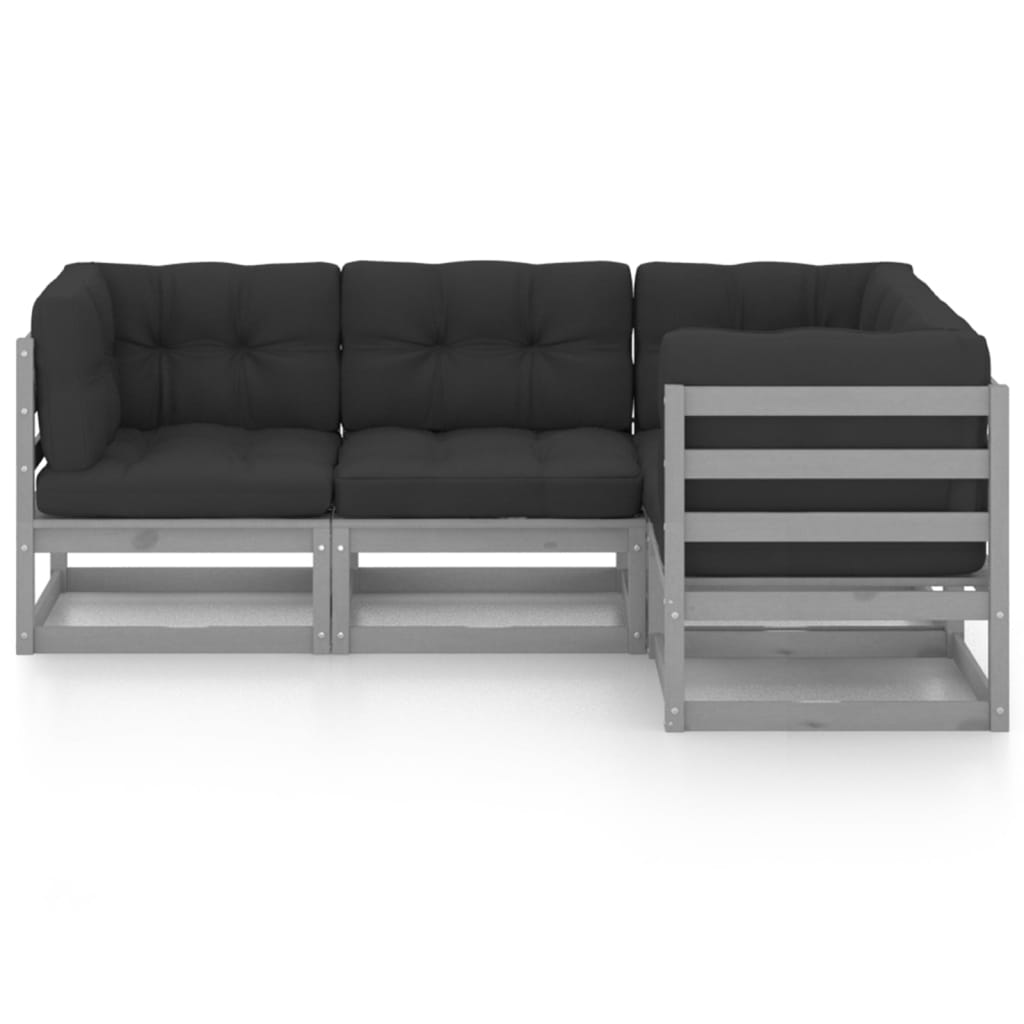 Hagesofagruppe med puter 4 deler heltre furu