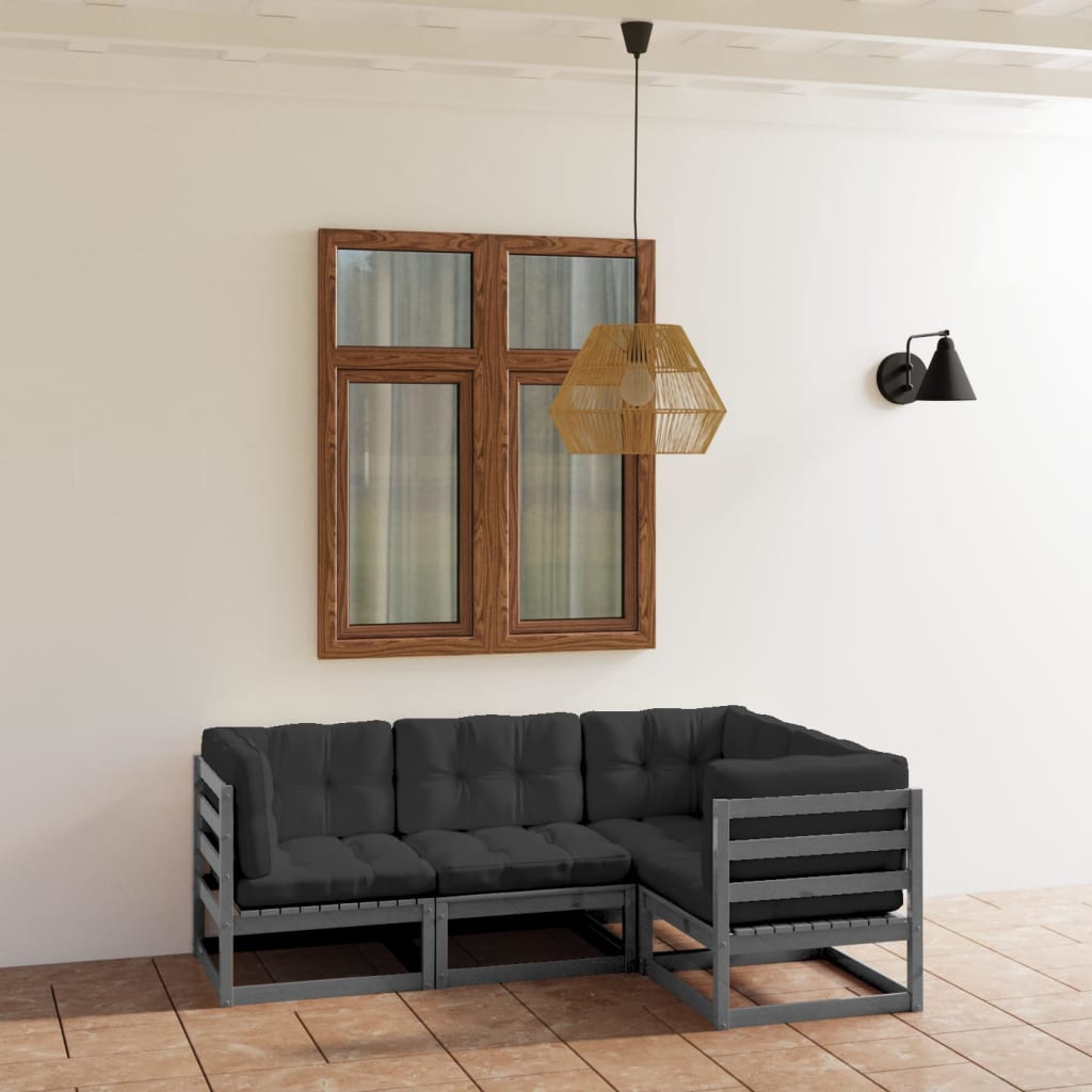 Hagesofagruppe med puter 4 deler heltre furu