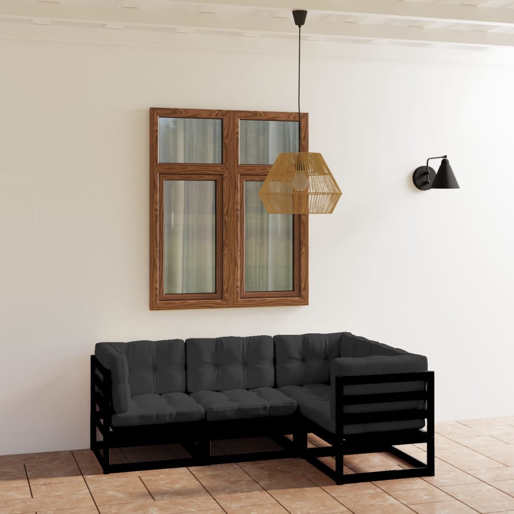 Hagesofagruppe med puter 4 deler heltre furu
