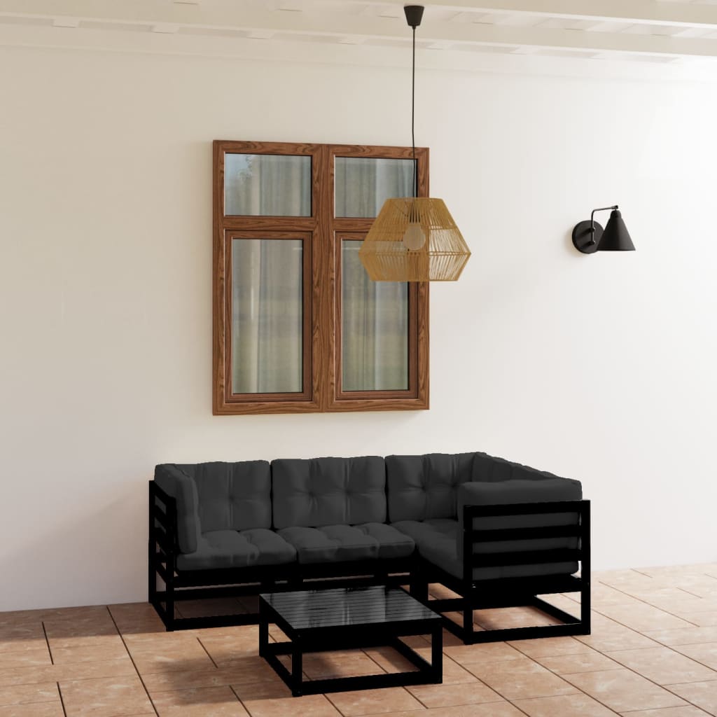 Hagesofagruppe med puter 5 deler heltre furu