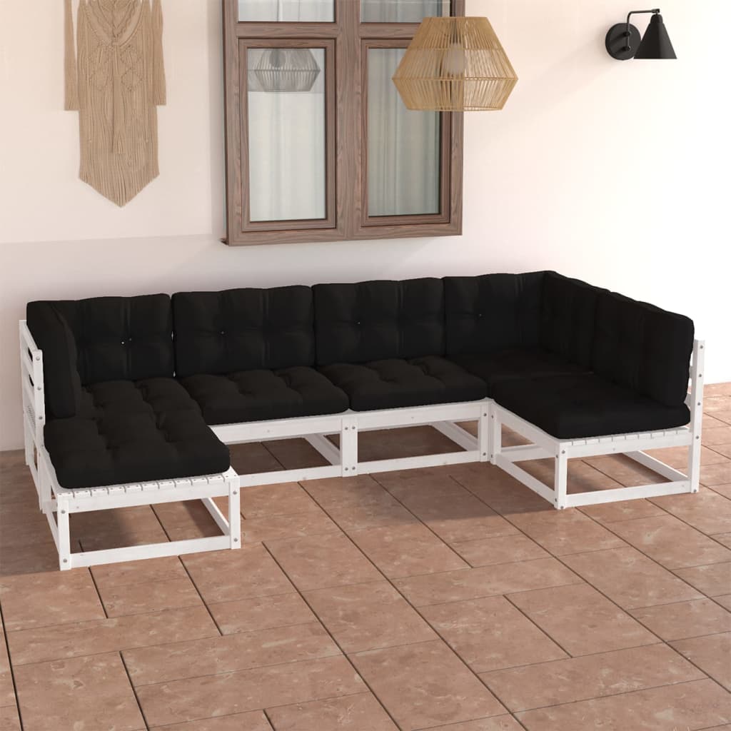 Hagesofagruppe med puter 6 deler heltre furu