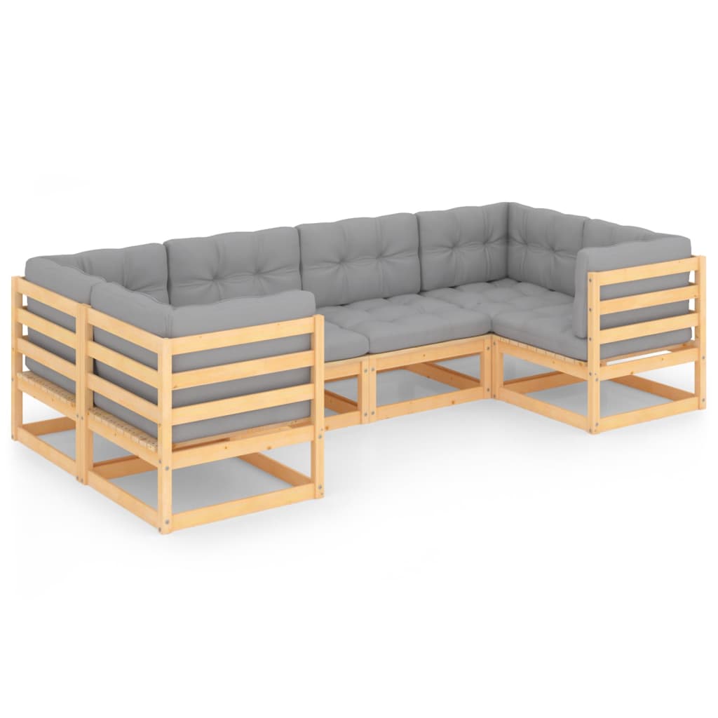 Hagesofagruppe med puter 6 deler heltre furu