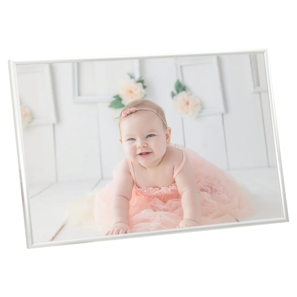Fotorammekollasje for vegg eller bord 3 stk sølv 70x90 cm MDF
