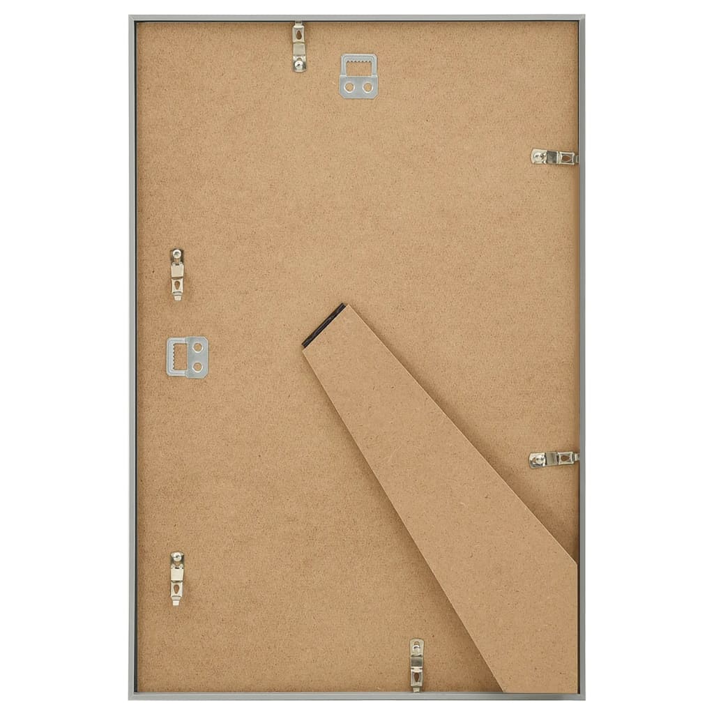 Fotorammekollasje for vegg eller bord 3 stk sølv 70x90 cm MDF