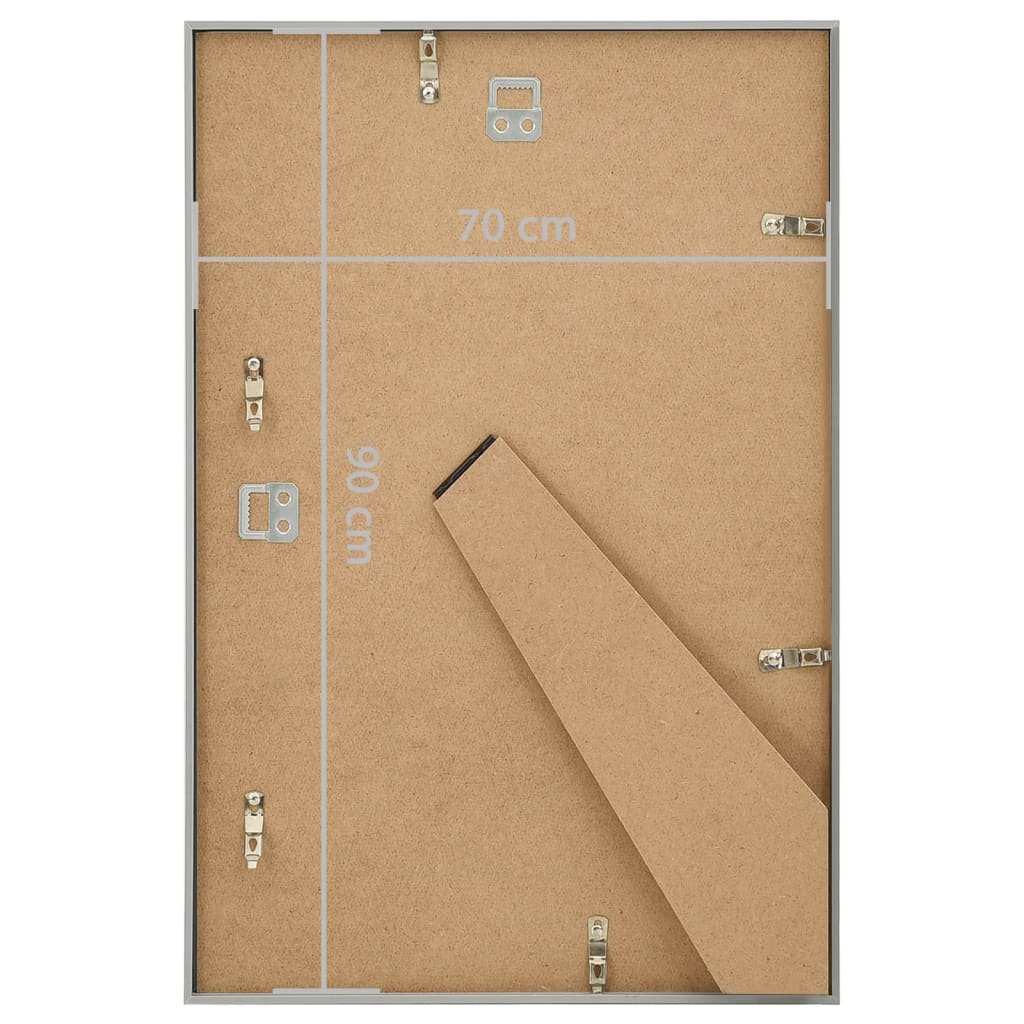 Fotorammekollasje for vegg eller bord 3 stk sølv 70x90 cm MDF