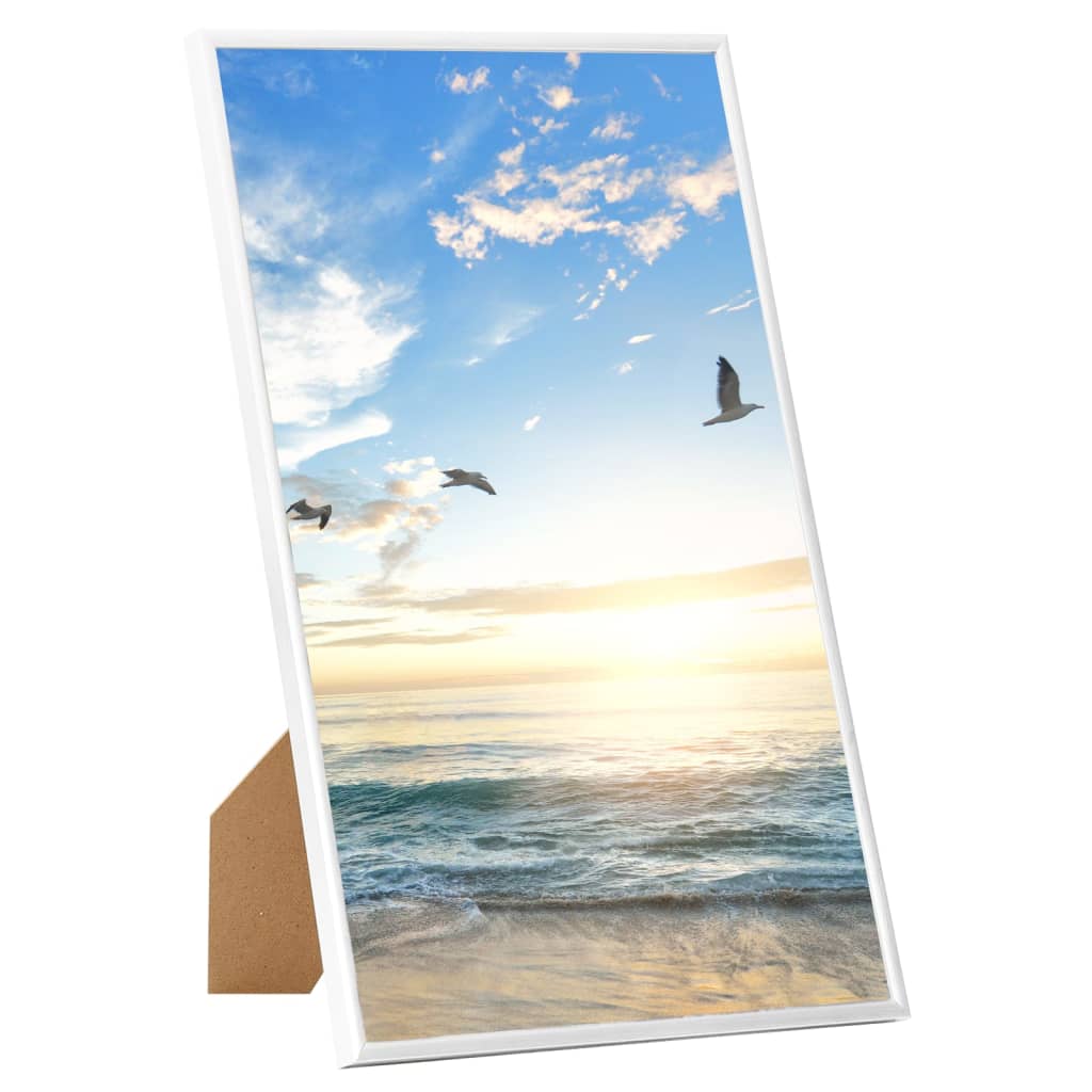 Fotorammekollasje for vegg eller bord 5 stk hvit 13x18 cm MDF