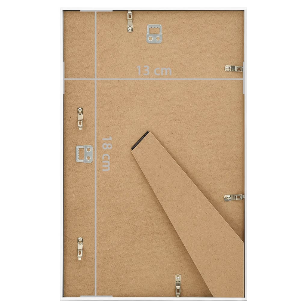Fotorammekollasje for vegg eller bord 5 stk hvit 13x18 cm MDF