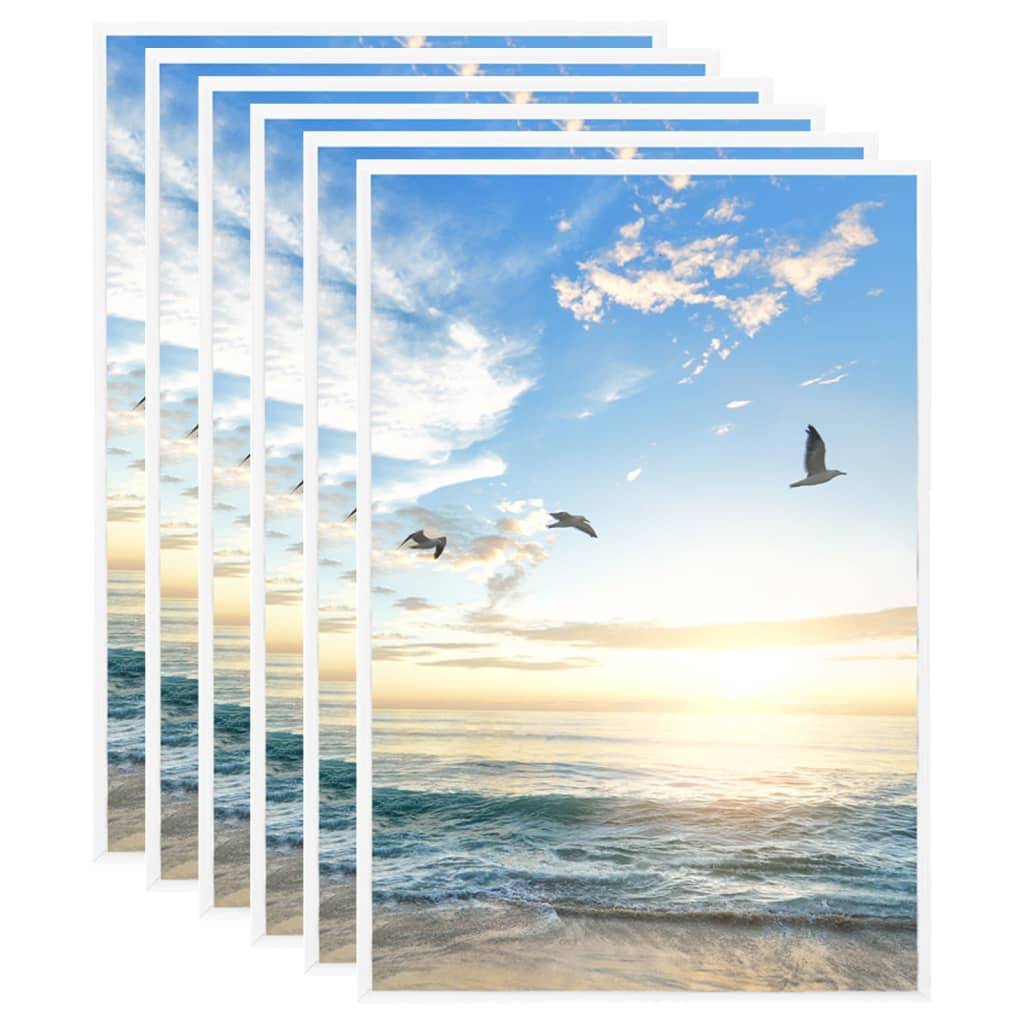 Fotorammekollasje for bord 5 stk hvit 21x29,7 cm MDF