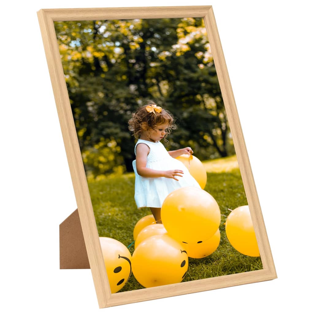 Fotorammekollasje for vegg eller bord 5 stk 70x90 cm lys eik