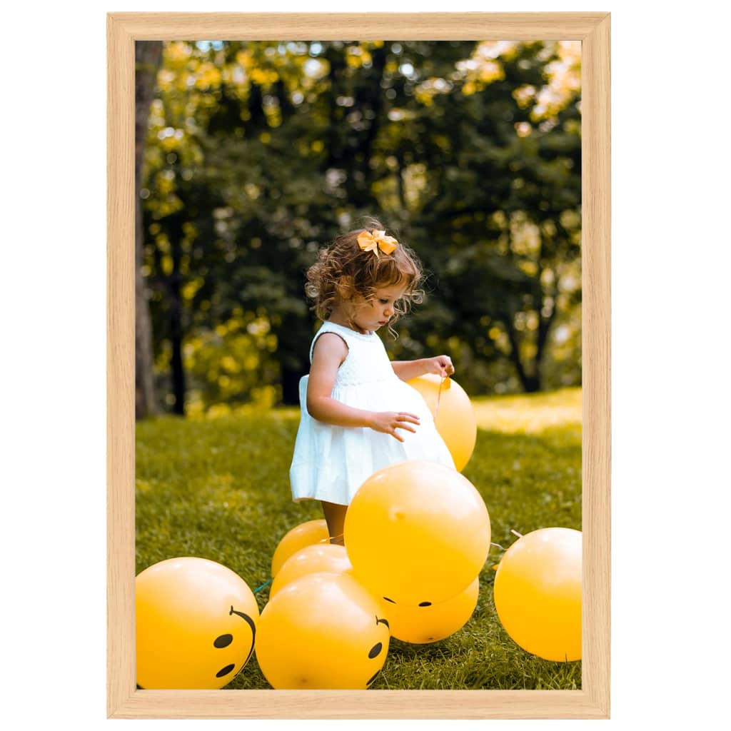 Fotorammekollasje for vegg eller bord 5 stk 70x90 cm lys eik