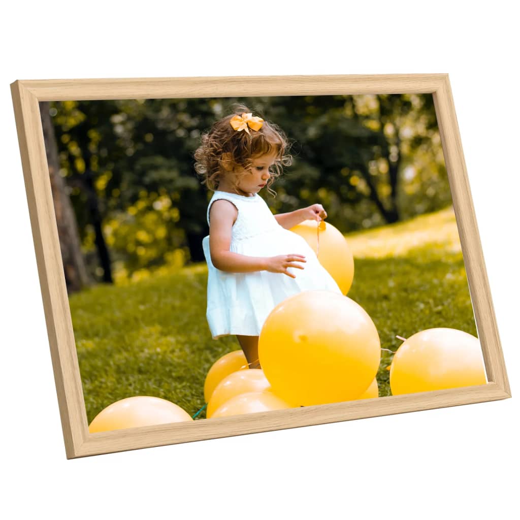 Fotorammekollasje for vegg eller bord 5 stk 70x90 cm lys eik
