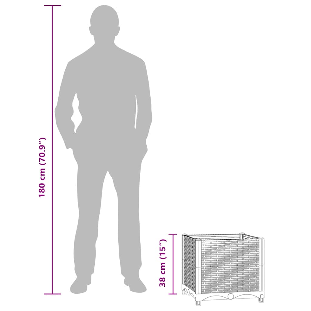 Høybed 40x40x38 cm polypropylen