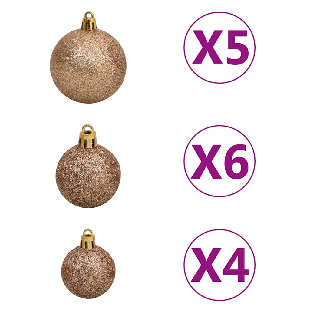Forhåndsbelyst kunstig juletre med kulesett grønn 120 cm PVC