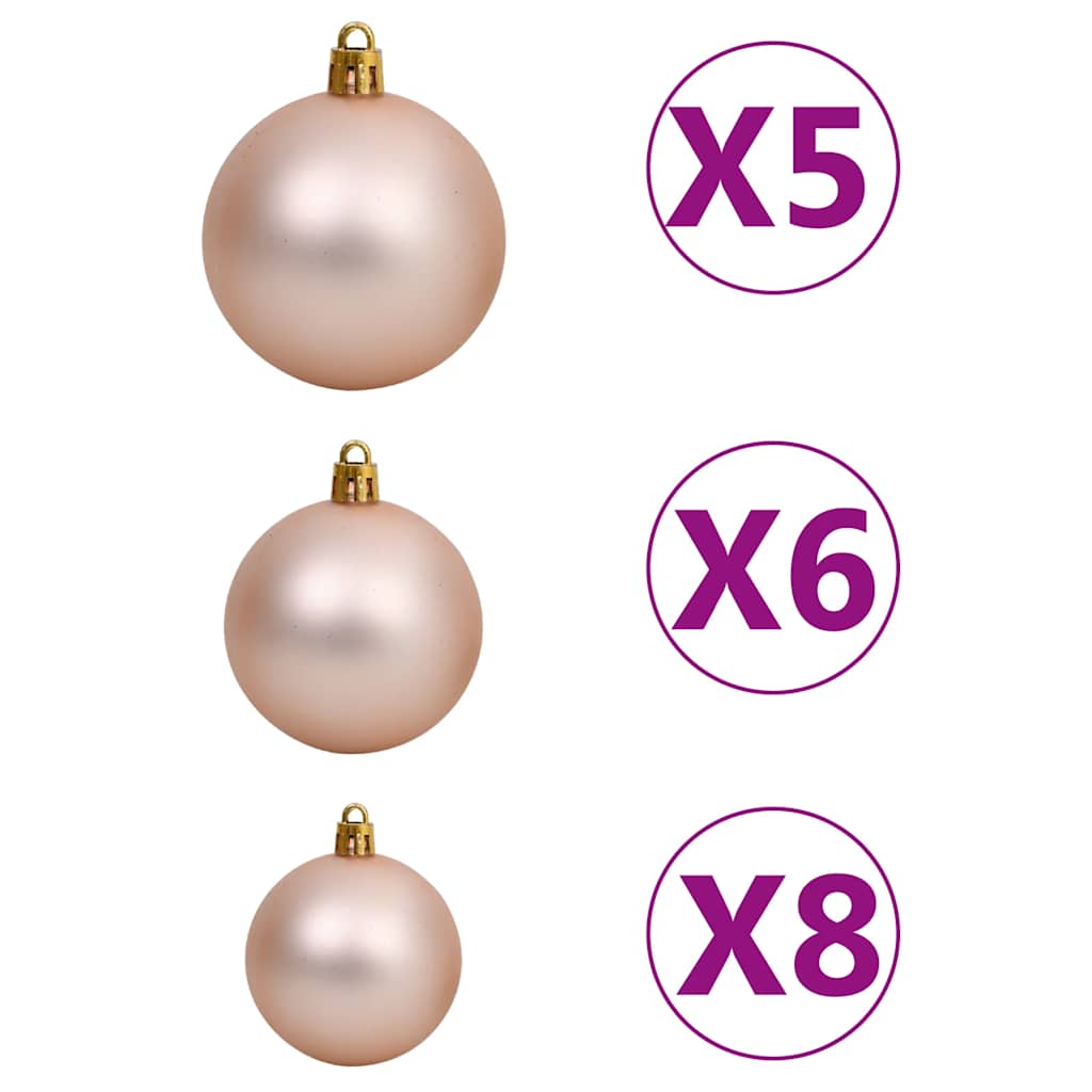 Forhåndsbelyst kunstig juletre med kulesett grønn 120 cm PVC