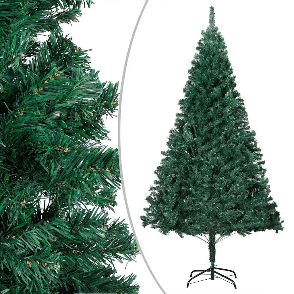 Forhåndsbelyst kunstig juletre med kulesett grønn 150 cm PVC