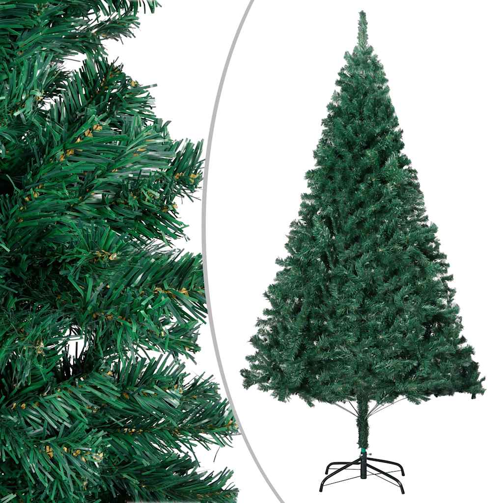 Forhåndsbelyst kunstig juletre med kulesett grønn 240 cm
