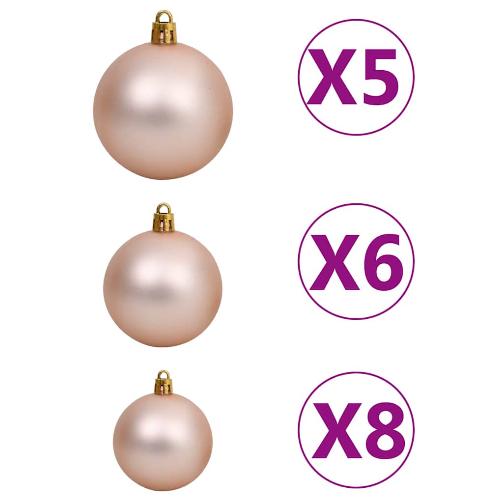 Forhåndsbelyst kunstig juletre med kulesett 90 cm grønn