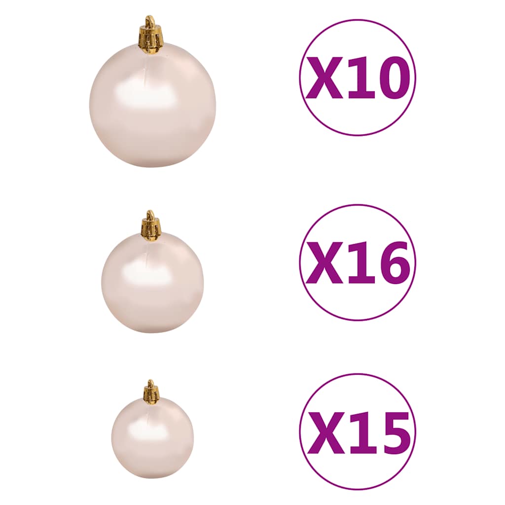 Forhåndsbelyst kunstig juletre med kulesett 240 cm grønn